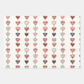 バレンタインズデイスカンジナビアハート ラッピングペーパーシート (正面)