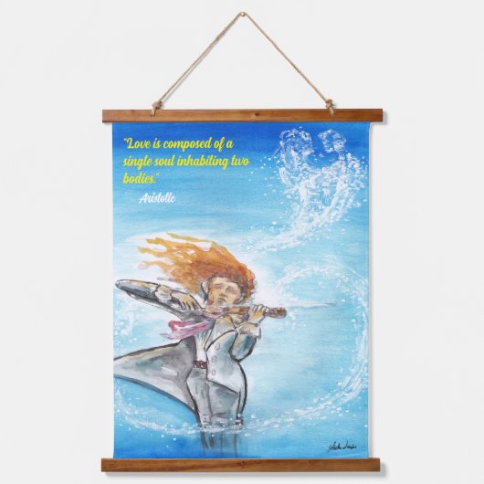 バレンタインズデイソウル美しい引用文 吊り下げ型タペストリー (正面)