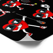 バレンタインズデイダビングハートズスポーツプレーヤーダブボー ポスター (角)