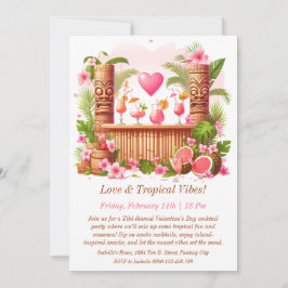 バレンタインズデイティキカクテルパーティの招待状 招待状