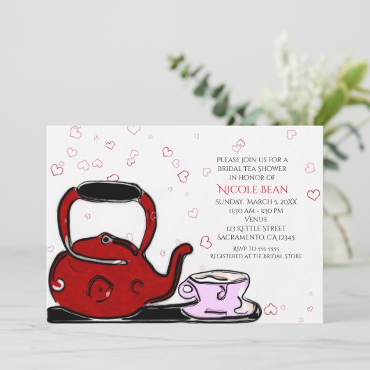 バレンタインズデイティーパーティーシックパーティの招待状 招待状 (スタンド正面)