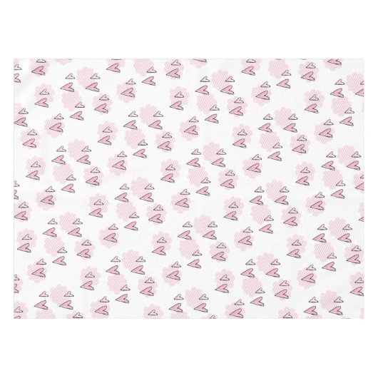 バレンタインズデイテーブルクロスピンクハート ストライプ テーブルクロス (正面(横))