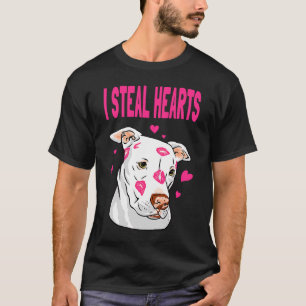 バレンタインズデイドッグズハートキスリップブルテリア Tシャツ