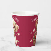 バレンタインズデイパピーバスケット赤いハートキャンディー 紙コップ (左)
