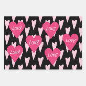 バレンタインズデイビッグハートラブピンク ラッピングペーパーシート (正面)