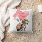 バレンタインズデイビーグルパピー装飾用クッション クッション (ブランケット)