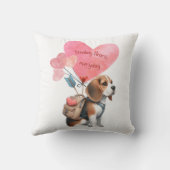 バレンタインズデイビーグルパピー装飾用クッション クッション (裏面)