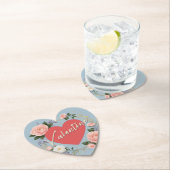 バレンタインズデイピンクローゼロマンチックラブハート ペーパーコースター (インサイチュ)