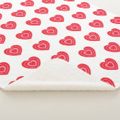 バレンタインズデイピンク&赤いハート シェルパブランケット (3/4)