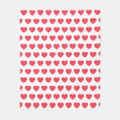 バレンタインズデイピンク&赤いハート フリースブランケット (正面)