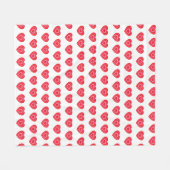 バレンタインズデイピンク&赤いハート フリースブランケット (正面(横))