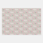 バレンタインズデイフラミンゴラッピング紙シート ラッピングペーパーシート (正面2)