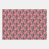 バレンタインズデイフラミンゴラッピング紙シート ラッピングペーパーシート (正面)