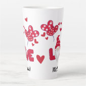 バレンタインズデイブラックレッドラブ格言ラテマグカップ カフェラテマグ (正面)