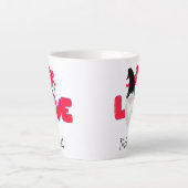 バレンタインズデイブラックレッドラブ格言 カフェラテマグ (正面)