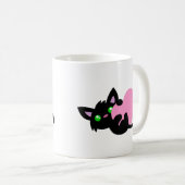 バレンタインズデイブラック子猫マグ コーヒーマグカップ (正面右)