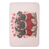 バレンタインズデイプーグドッグ バスマット (正面縦)