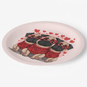 バレンタインズデイプーグドッグ ペーパープレート (アングル)