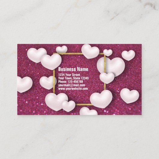 バレンタインズデイホワイトハートグリッター 割引カード (裏面)