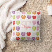 バレンタインズデイモノグラムキュートハートキャンディ クッション (ブランケット)