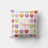 バレンタインズデイモノグラムキュートハートキャンディ クッション (正面)