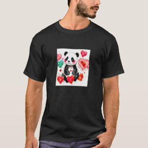 バレンタインズデイラブハートパンダガールガールフィアンセ Tシャツ