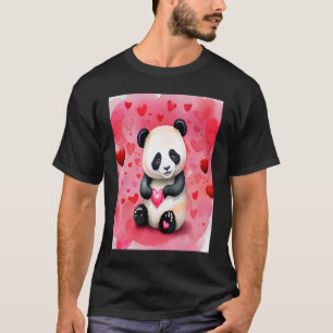 バレンタインズデイラブハートパンダガールガールフィアンセ Tシャツ