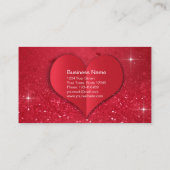 バレンタインズデイラブハートレッドグリッター 割引カード (裏面)