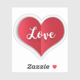 バレンタインズデイラブ赤いハート シール