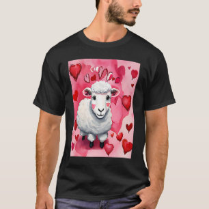 バレンタインズデイラヴハートシープガールガールガールフィアンセ Tシャツ