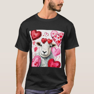 バレンタインズデイラヴハートシープガールガールガールフィアンセ Tシャツ