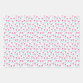 バレンタインズデイレッドチューリップピンクハート ラッピングペーパーシート (正面)