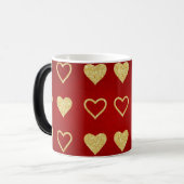 バレンタインズデイレッドラグジュアリーゴールデンハート モーフィングマグカップ (正面左)