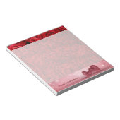 バレンタインズデイレッドローズ&赤いハート ノートパッド (アングル)