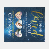 バレンタインズデイロマンチック愛されたフォトコラージュハート フリースブランケット (正面(横))