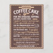 バレンタインズデイ自家製コーヒーケーキレシピ ポストカード (正面)