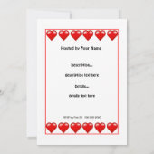 バレンタインズデイ誕生日ハートパーティの招待状N 招待状 (裏面)