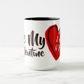 バレンタインズマイバレンタインハートカスタムホワイト マグカップ (中央)