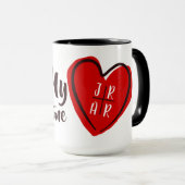 バレンタインズマイバレンタインハートカスタムホワイト マグカップ (正面右)
