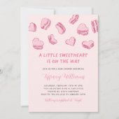 バレンタインズリトルスウィートピンク赤ちゃんシャワー 招待状 (正面)