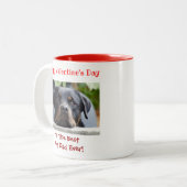 バレンタインズ最高のデイドッグパパ今までにかわいいペットの写真 ツートーンマグカップ (正面左)