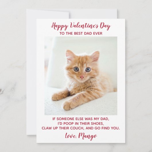 バレンタインズ最高のデイパパエバカスタムーペットキャット写真 シーズンカード (正面)