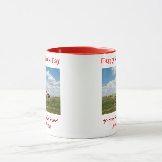 バレンタインズ最高のデイワイフ今までのかわいいカップルの写真 マグカップ (中央)