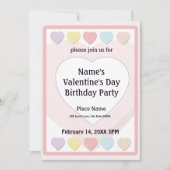 バレンタインズ·キャンディ·バースデー·パーティーの招待 招待状 (正面)