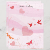 バレンタインソフトハート蝶の固定紙 (正面/裏面)