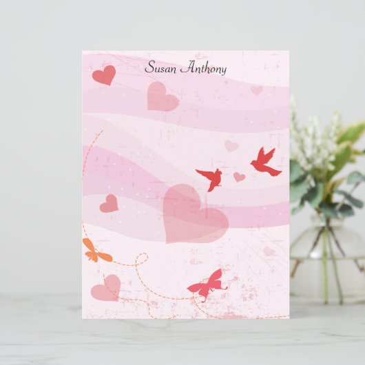 バレンタインソフトハート蝶の固定紙 (スタンド正面)