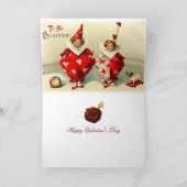バレンタインチャイルドピエロ、ハート付き赤ワックスシール シーズンカード (内部)