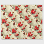 バレンタインチャイルドピエロ,ハート付き赤ワックスシール ラッピングペーパー (フラット)