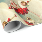 バレンタインチャイルドピエロ,ハート付き赤ワックスシール ラッピングペーパー (ロールコーナー)