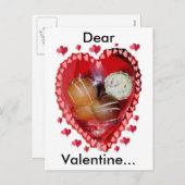 バレンタインチョコレート入りガラスハート シーズンポストカード (正面/裏面)